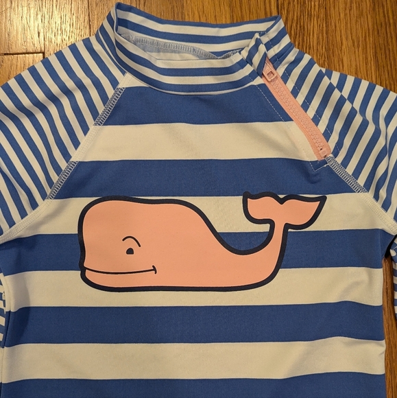 Vineyard Vines Blue and White Rashguard Swim Shirt - Picture 2 of 4